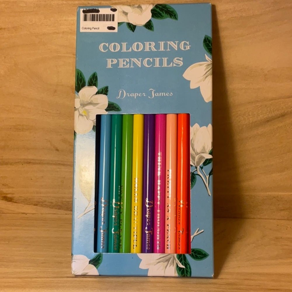 Draper James 12 coloring pencils: Howdy, hey y’all, pretty as a peach, etc-NIB